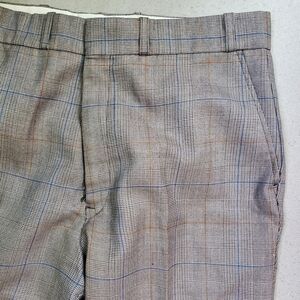 Vintage Brown Plaid St. Michael Mens Trousers 34×26